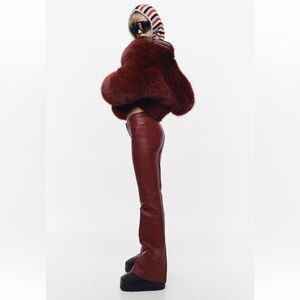 Perfect Moment H&M 
Burgundy boot-cut genuine leather pants